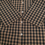 URBAN RESEARCH DOORS ダークギンガムチェックフレアブラウス 定価8250円 21AW ブラウン ブラック レディース アーバンリサーチドアーズ【中古】5-1103M♪