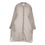 ARMEN バンドカラー ロングシャツ ガーゼ サイズ2 インド製 チュニック 長袖シャツ グレージュ レディース アーメン【中古】5-1103M♪