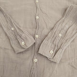 ARMEN バンドカラー ロングシャツ ガーゼ サイズ2 インド製 チュニック 長袖シャツ グレージュ レディース アーメン【中古】5-1103M♪