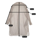 ARMEN バンドカラー ロングシャツ ガーゼ サイズ2 インド製 チュニック 長袖シャツ グレージュ レディース アーメン【中古】5-1103M♪