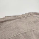 ARMEN バンドカラー ロングシャツ ガーゼ サイズ2 インド製 チュニック 長袖シャツ グレージュ レディース アーメン【中古】5-1103M♪