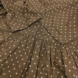 soil ドットプリント ギャザー Vネックシャツワンピ サイズ2 ワンピース ブラウン ホワイト レディース ソイル【中古】5-1103M♪