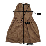 soil ドットプリント ギャザー Vネックシャツワンピ サイズ2 ワンピース ブラウン ホワイト レディース ソイル【中古】5-1103M♪