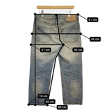 mizuiro-ind インディゴ ストレートデニムパンツ サイズ3 デニムパンツ ブルー レディース ミズイロインド【中古】5-1103G♪