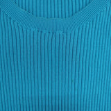 Spick and Span ICE COTTON ノースリーブニット リブニット コットン サイズF セーター ニット 23SS ターコイズブルー レディース スピックアンドスパン【中古】6-0410S△