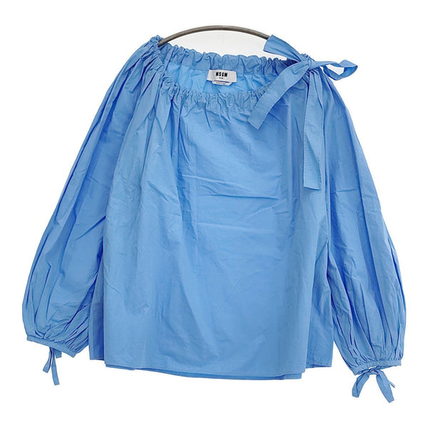 MSGM リボンカラー ブラウス プルオーバーイタリア製 サイズ38 ブラウス シャツ ライトブルー レディース エムエスジーエム【中古】5-1103M♪