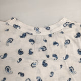 45R/45rpm ペイズリー コットン サイズ2 半袖Ｔシャツ カットソー ホワイト ネイビー レディース フォーティーファイブアールピーエム【中古】6-0410S△