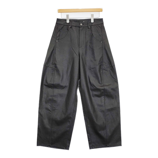 Diagram GRACE CONTINENTAL クラッシュレザーエッグパンツ 定価30800円 24AW 黒 レディース ダイアグラム グレースコンチネンタル【中古】5-0916T♪
