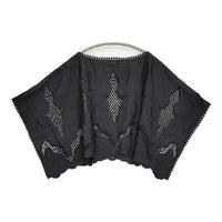 Diagram GRACE CONTINENTAL 刺繍ポンチョトップ 定価31900円 25SS ブラック レディース ダイアグラム グレースコンチネンタル【中古】5-0916M♪