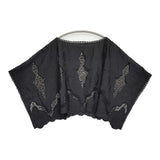 Diagram GRACE CONTINENTAL 刺繍ポンチョトップ 定価31900円 25SS ブラック レディース ダイアグラム グレースコンチネンタル【中古】5-0916M♪