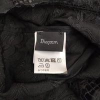 Diagram GRACE CONTINENTAL 刺繍ポンチョトップ 定価31900円 25SS ブラック レディース ダイアグラム グレースコンチネンタル【中古】5-0916M♪