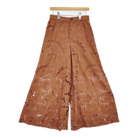 GRACE CONTINENTAL カットワークバギーパンツ 38 定価42900円 0125311103 25SS ブラウン レディース グレースコンチネンタル【中古】5-0916M♪