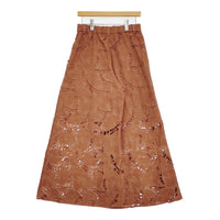 GRACE CONTINENTAL カットワークバギーパンツ 38 定価42900円 0125311103 25SS ブラウン レディース グレースコンチネンタル【中古】5-0916M♪
