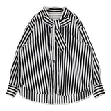 GRACE Class タフタストライプブラウス 定価39600円 長袖シャツ 24AW ブラック ホワイト レディース グレース クラス【中古】6-0228M∞