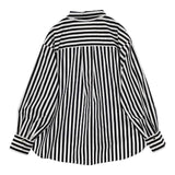 GRACE Class タフタストライプブラウス 定価39600円 長袖シャツ 24AW ブラック ホワイト レディース グレース クラス【中古】6-0228M∞