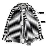 GRACE Class タフタストライプブラウス 定価39600円 長袖シャツ 24AW ブラック ホワイト レディース グレース クラス【中古】6-0228M∞
