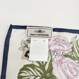 GRACE CONTINENTAL フラワーペイズリースカーフ シルク100％ 定価19800円 25SS ネイビー レディース グレースコンチネンタル【中古】5-0916G♪