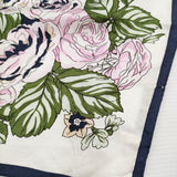 GRACE CONTINENTAL フラワーペイズリースカーフ シルク100％ 定価19800円 25SS ネイビー レディース グレースコンチネンタル【中古】5-0916G♪