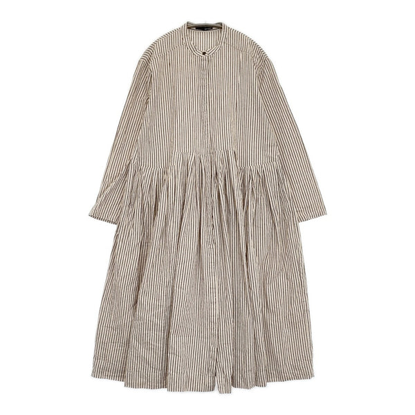 vent blanc RUSTICバンドカラータックギャザーワンピース 定25300円 VBO251303 25SS ベージュ ブラック レディース ヴァンブラン【中古】5-0908M♪