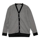 Charpentier de Vaisseau サイズ1 コットン ボーダー カーディガン ブラック ホワイト レディース シャルパンティエドゥヴェッソ【中古】5-1103M♪