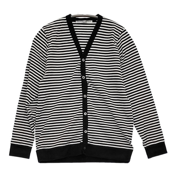 Charpentier de Vaisseau サイズ1 コットン ボーダー カーディガン ブラック ホワイト レディース シャルパンティエドゥヴェッソ【中古】5-1103M♪