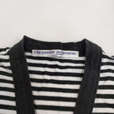 Charpentier de Vaisseau サイズ1 コットン ボーダー カーディガン ブラック ホワイト レディース シャルパンティエドゥヴェッソ【中古】5-1103M♪