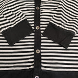 Charpentier de Vaisseau サイズ1 コットン ボーダー カーディガン ブラック ホワイト レディース シャルパンティエドゥヴェッソ【中古】5-1103M♪