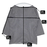 SUNSPEL イギリス製 ボーダー コットン サイズ10 七分袖 Ｔシャツ カットソー ネイビー ホワイト レディース サンスペル【中古】6-0226M∞