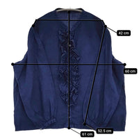 Blue in Green インディゴ染めリネン 高城染工 フリル ブラウス シャツ ネイビー レディース ブルーイングリーン【中古】5-0908M♪