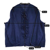 Blue in Green インディゴ染めリネン 高城染工 フリル ブラウス シャツ ネイビー レディース ブルーイングリーン【中古】5-0908M♪
