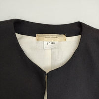 suzuki takayuki shuo シュオ ボレロ 礼服 喪服 定価80200円 ウール ノーカラージャケット ブラック レディース スズキタカユキ【中古】5-1013T∞