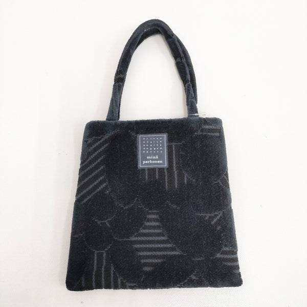 mina perhonen ra9740 leaf ミニバッグ トートバッグ ブラック レディース ミナペルホネン【中古】5-1027T◎