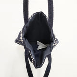 mina perhonen sa9186 tambourine ミニバッグ トートバッグ ネイビー ホワイト レディース ミナペルホネン【中古】5-1027T◎