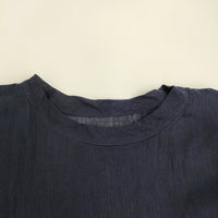 gungendo もみほぐし麻無地 プルオーバー 朝顔 あさがお 定価31900円 25202002 カットソー 25SS ネイビー レディース 群言堂【中古】5-0908S♪