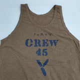 45R/45rpm ロゴ FORTY CREW ノースリーブカットソー タンクトップ ブラウン レディース フォーティーファイブアールピーエム【中古】6-0426S∞