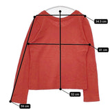 45R/45rpm 天竺 コットン 長袖Ｔシャツ カットソー ロンＴ レッド レディース フォーティーファイブアールピーエム【中古】5-1221M∞