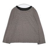 45R/45rpm ジンバブエコットンのボーダー四角Tシャツ 定価13200円 カットソー ベージュ チャコールグレー レディース フォーティーファイブアールピーエム【中古】5-1221M∞