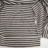 45R/45rpm ジンバブエコットンのボーダー四角Tシャツ 定価13200円 カットソー ベージュ チャコールグレー レディース フォーティーファイブアールピーエム【中古】5-1221M∞