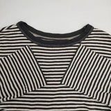 45R/45rpm ジンバブエコットンのボーダー四角Tシャツ 定価13200円 カットソー ベージュ チャコールグレー レディース フォーティーファイブアールピーエム【中古】5-1221M∞