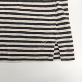 45R/45rpm ジンバブエコットンのボーダー四角Tシャツ 定価13200円 カットソー ベージュ チャコールグレー レディース フォーティーファイブアールピーエム【中古】5-1221M∞