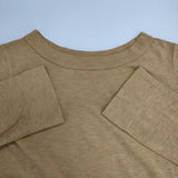 45R/45rpm 天竺 コットン 長袖Ｔシャツ カットソー ロンＴ ベージュ レディース フォーティーファイブアールピーエム【中古】5-1221M∞