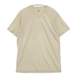 45R/45rpm 天竺 Vネック 半袖Ｔシャツ カットソー ベージュ レディース フォーティーファイブアールピーエム【中古】6-0426S∞