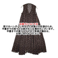 45R/45rpm レーヨンの小紋柄ドレス 定61600円 ノースリーブ ワンピース ブラウン レディース フォーティーファイブアールピーエム【中古】5-0916S♪