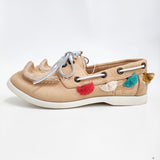 KAPITAL デッキシューズ フリンジ サイズ0 レザー Vibramソール デッキシューズ ベージュ レディース キャピタル【中古】5-0916G♪