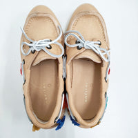 KAPITAL デッキシューズ フリンジ サイズ0 レザー Vibramソール デッキシューズ ベージュ レディース キャピタル【中古】5-0916G♪