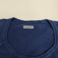 KAPITAL インディゴ 染め サイズ0 長袖Ｔシャツ カットソー ロンＴ ネイビー ホワイト レディース キャピタル【中古】5-0916M♪