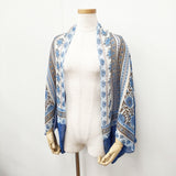 MOONBAT ムーンバット レーヨン シルク 2WAY ボレロ ストール ブルー レディース【中古】5-1108G◎