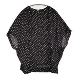 grin 新品 ドットプリントプルオーバー 定価13200円 8253T-004 ブラウス シャツ 25SS ブラック ホワイト レディース グリン【中古】5-0916S♪