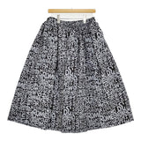 BLACK COMME des GARCONS 総柄ギャザースカート 1D-S003 AD2019 ブラック グレー レディース ブラックコムデギャルソン【中古】5-0916G♪