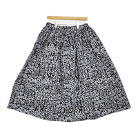 BLACK COMME des GARCONS 総柄ギャザースカート 1D-S003 AD2019 ブラック グレー レディース ブラックコムデギャルソン【中古】5-0916G♪